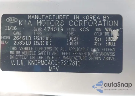 2017 Kia Sportage Lx from USA, damaged, VIN KNDPMCAC0H7217810